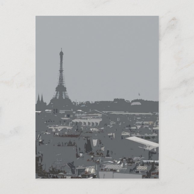 Tarjeta postal de la Torre Eiffel de París (Anverso)