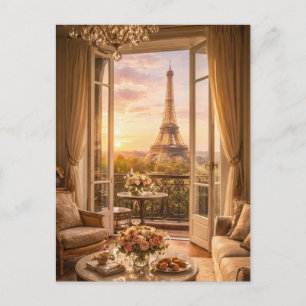 Tarjeta postal de la Torre Eiffel de París