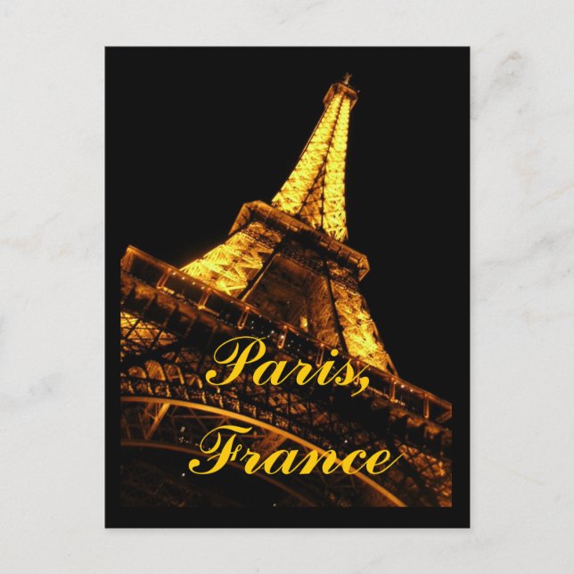 Tarjeta postal de la Torre Eiffel París Francia (Anverso)