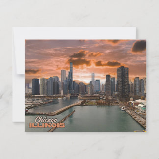 Tarjeta postal de la vista de Chicago Illinois dur