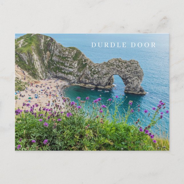 Tarjeta postal de la vista de Dorset Durdle Door (Anverso)