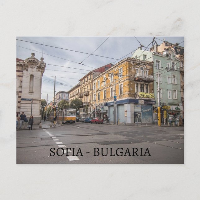 tarjeta postal de la vista de la ciudad de Sofía (Anverso)