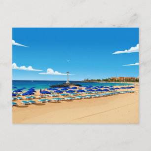 Tarjeta postal de la vista de la playa de Tenerife