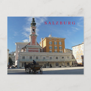 Tarjeta postal de la vista de una iglesia en Salzb