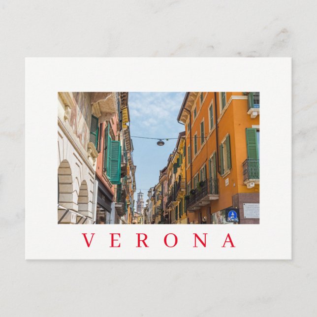 Tarjeta postal de la vista de Verona Via Mazzini (Anverso)
