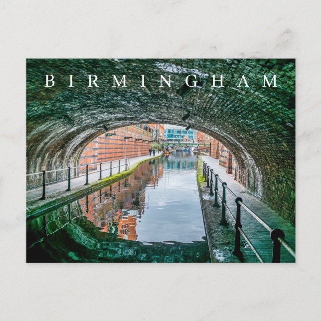 Tarjeta postal de la vista del canal de Birmingham (Anverso)
