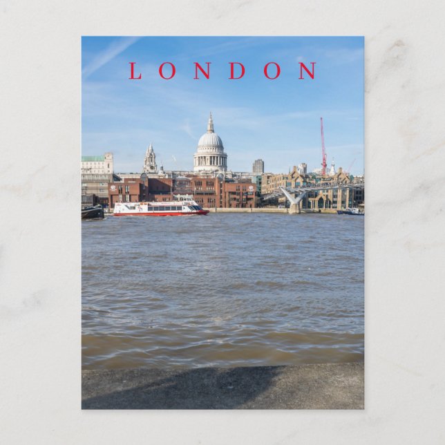 Tarjeta postal de la vista del río de Londres St.P (Anverso)