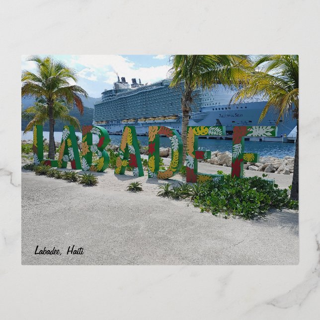 Tarjeta postal de Labadee, Haití (Anverso)