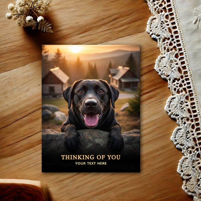 Tarjeta postal de Labrador Retriever pensando en t (Subido por el creador)