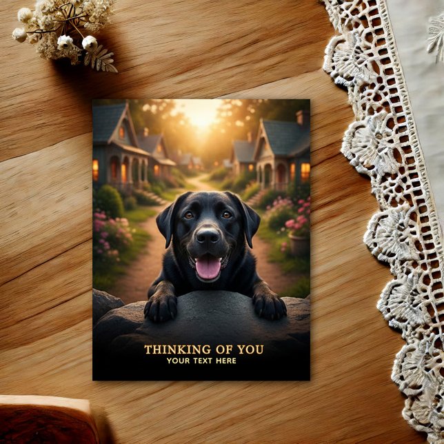 Tarjeta postal de Labrador Retriever pensando en t (Subido por el creador)