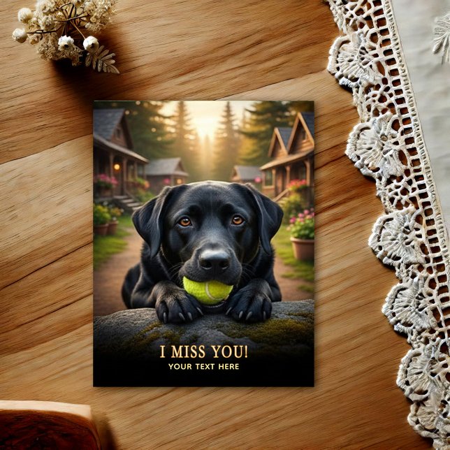Tarjeta postal de Labrador Retriever Te extraño (Subido por el creador)