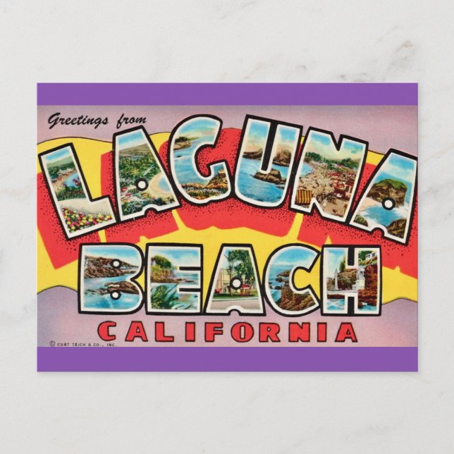 Tarjeta postal de Laguna Beach CA (Anverso)