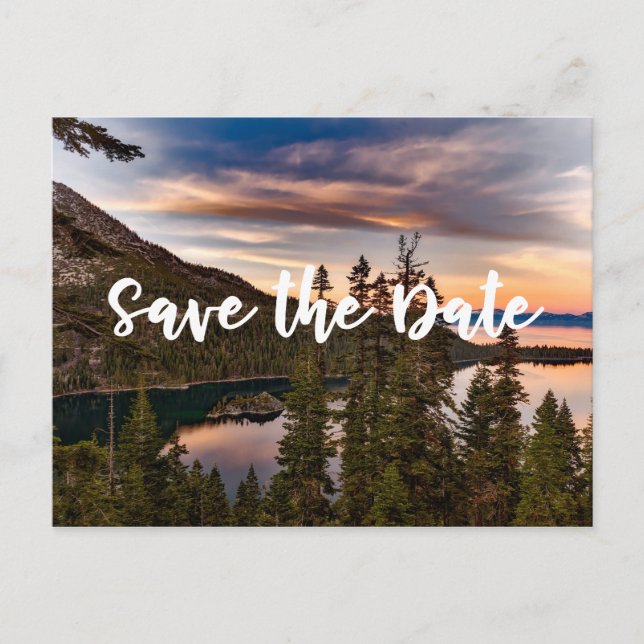 Tarjeta postal de Lake Tahoe - Salva la fecha (Anverso)