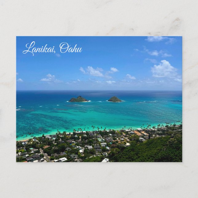Tarjeta postal de Lanikai Oahu (Anverso)