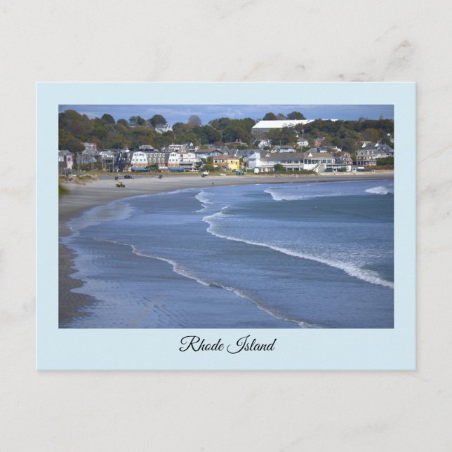 Tarjeta postal de las aguas oceánicas de Rhode Isl (Anverso)