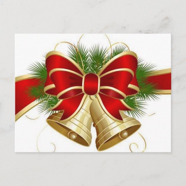 Tarjeta postal de las campanas de los navidades (Anverso)