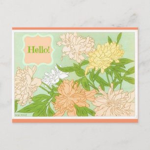 Tarjeta postal de las flores de Hola