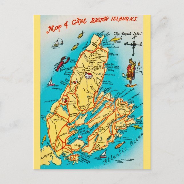 Tarjeta postal de las Islas Cape Breton (Anverso)
