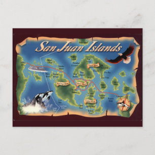 Tarjeta postal de las islas San Juan WA
