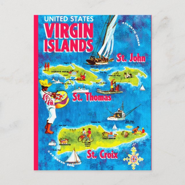 Tarjeta postal de las Islas Vírgenes de EE. UU. (Anverso)