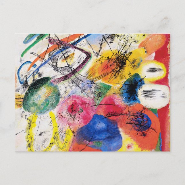 Tarjeta postal de las líneas negras de Kandinsky (Anverso)