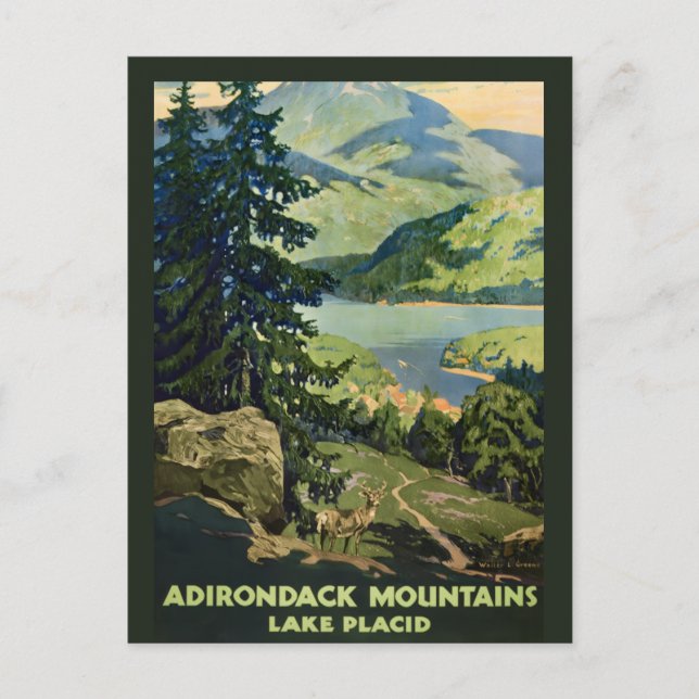 Tarjeta postal de las montañas Adirondack (Anverso)