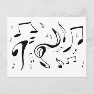 Tarjeta postal de las notas musicales de torsión