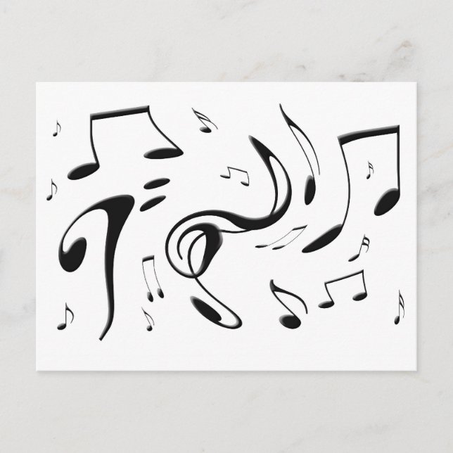 Tarjeta postal de las notas musicales de torsión (Anverso)
