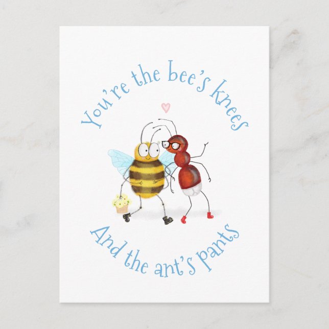 Tarjeta postal de las rodillas de abeja y los pant (Anverso)