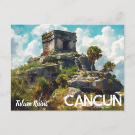 Tarjeta postal de las ruinas de Tulum Cancun 