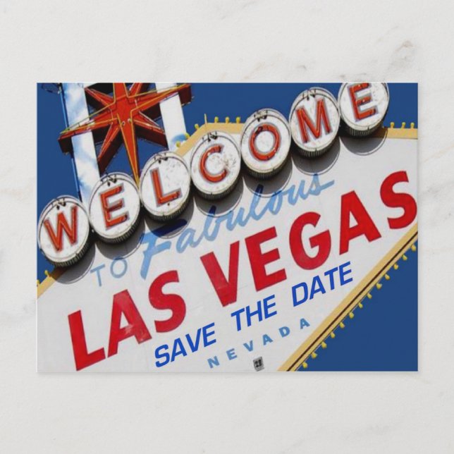 Tarjeta postal de Las Vegas GUARDE LA FECHA (Anverso)