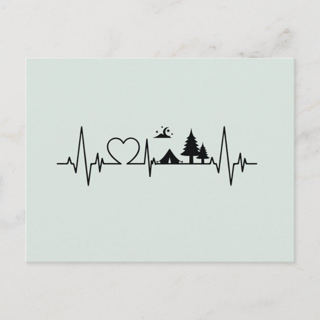 Tarjeta postal de latido de camping (Anverso)