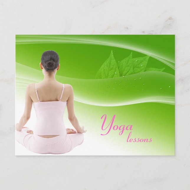 Tarjeta postal de lección de yoga (Anverso)