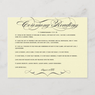 Tarjeta postal de lectura de ceremonias