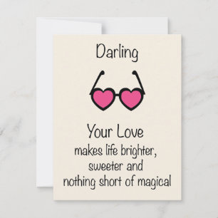 Tarjeta postal de lentes de amor mágico