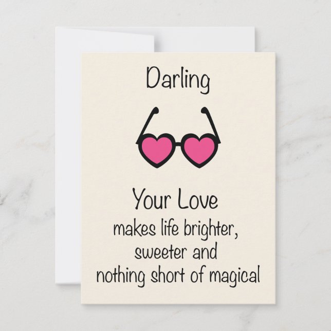 Tarjeta postal de lentes de amor mágico (Anverso)