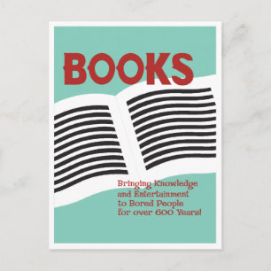 Tarjeta postal de libros divertidos