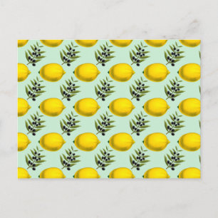 Tarjeta postal de limón y aceitunas para siempre