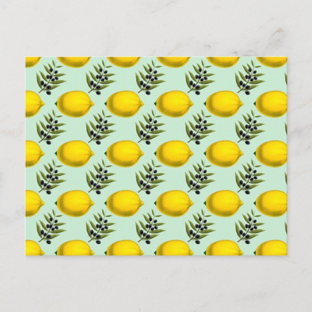 Tarjeta postal de limón y aceitunas para siempre (Anverso)