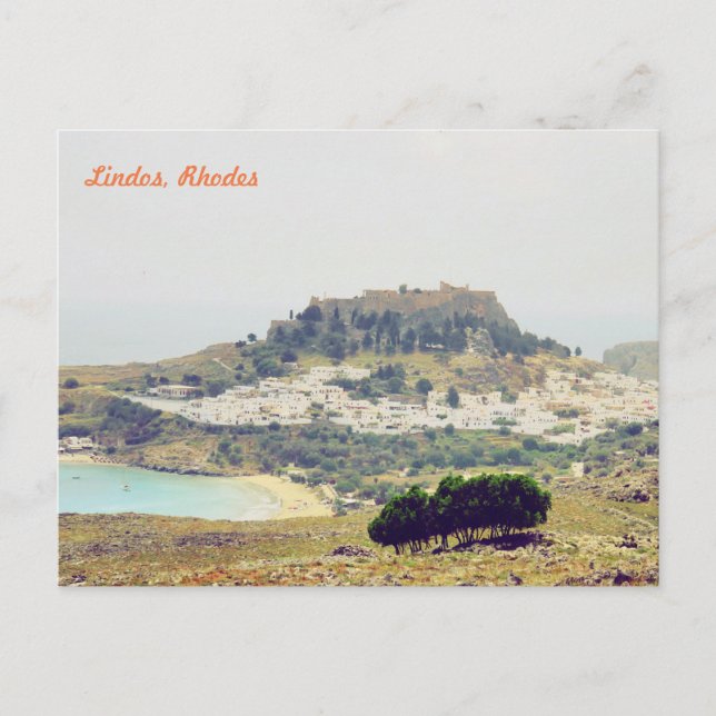 Tarjeta postal de Lindos (Anverso)