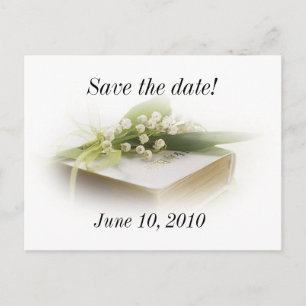 tarjeta postal de lirio de los valles con biblia