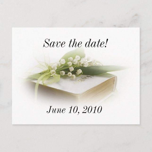 tarjeta postal de lirio de los valles con biblia (Anverso)