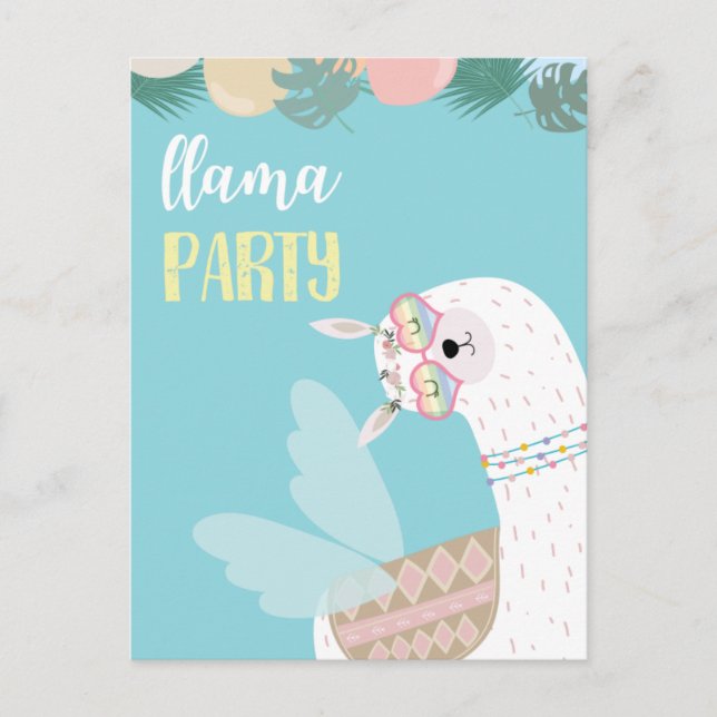 Tarjeta postal de llama adorable (Anverso)