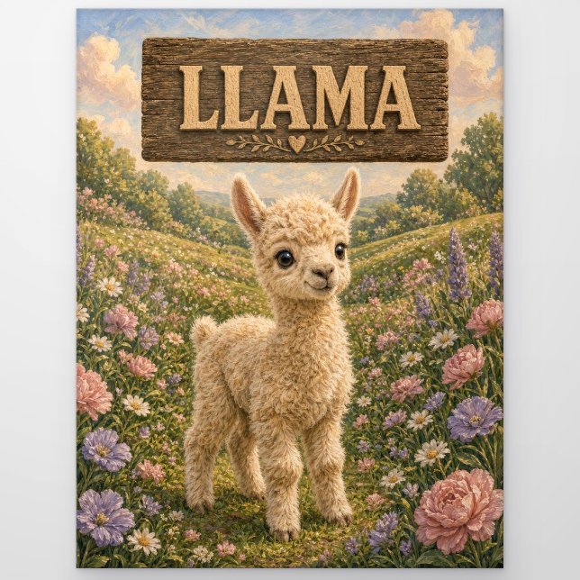 Tarjeta Postal de Llama Bebé Lindo Libro de Cuento (Subido por el creador)