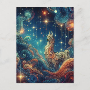 Tarjeta Postal de Llama Cósmica en el Cielo