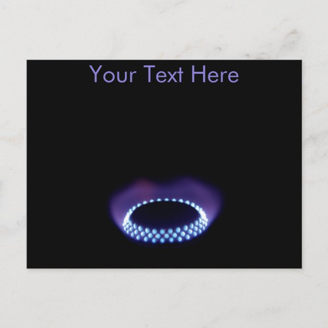 Tarjeta postal de llama de gas personalizable (Anverso)