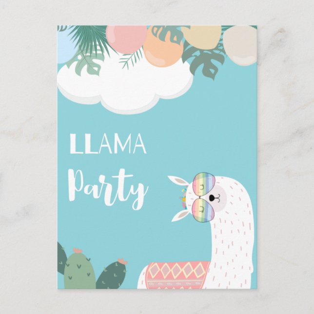 Tarjeta postal de llama linda (Anverso)