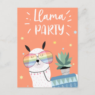 Tarjeta postal de llama linda
