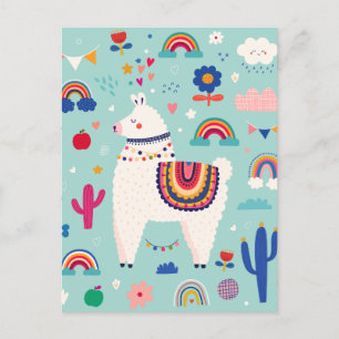 Tarjeta postal de llama linda