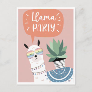 Tarjeta postal de llama linda
